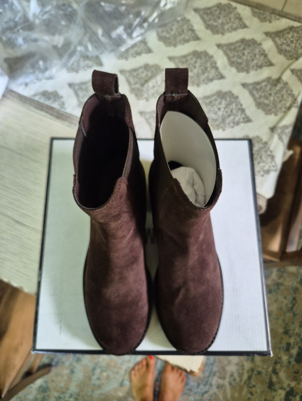 NWT Steve Madden Ankle Boot in Dark Brown Suede Sz 7.5 - Picture 4 of 6